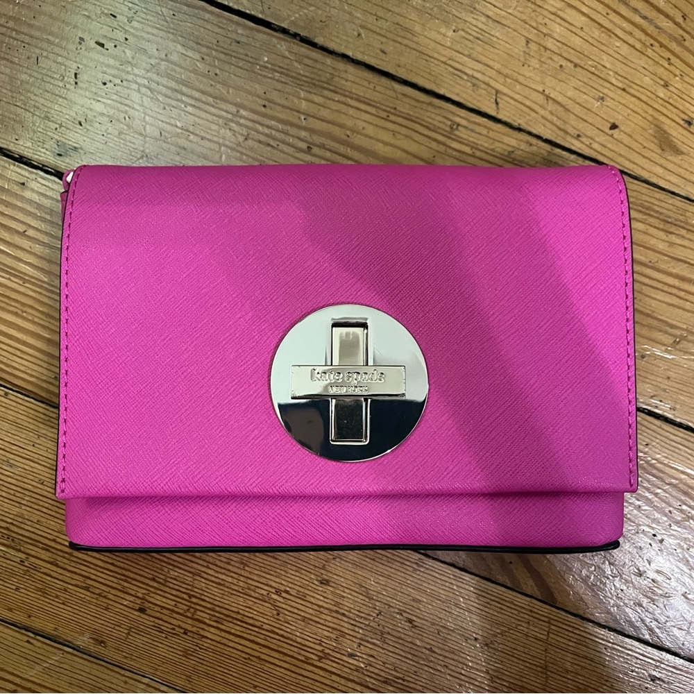 Kate Spade Fuchsia Clutch with Silver Accent